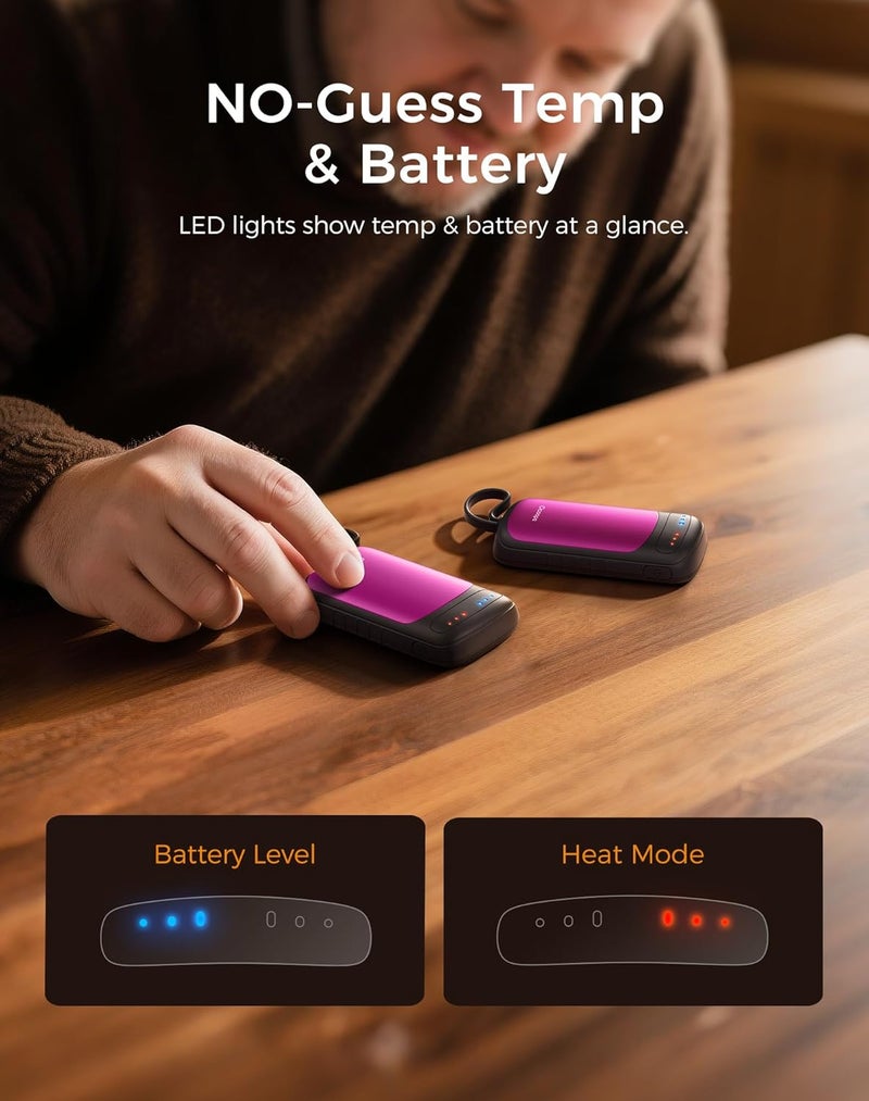 OCOOPA Dual-Sided Hand Warmers Rechargeable 2 Pack, Stocking Stuffers for Men Women Teens Boys Girls, White Elephant Gifts for Adults, Gifts for Men Wp, Heated Gloves Must Have, Hunting Essentials - Image 4